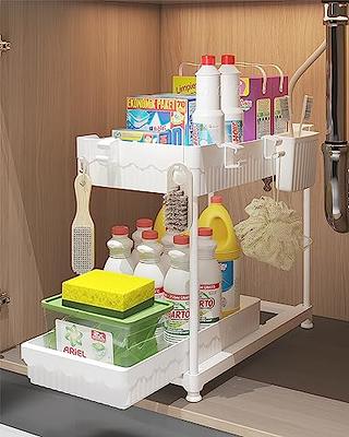 SUFAUY 2 Pack Stackable 2-Tier Under Sink Cabinet Organizer with Sliding  Drawer for Pantry Organization or Kitchen Storage, White - Yahoo Shopping