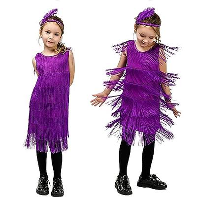 Kids Red Fringe Flapper Costume