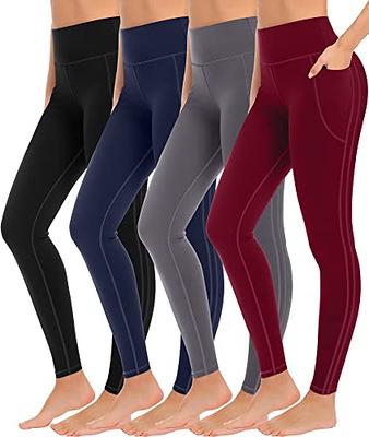  High Waisted Leggings For Women Pack Tummy Control Athletic  Yoga Pants Opaque Slim