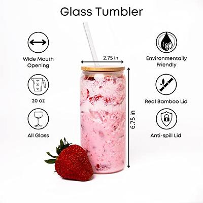 Fall Floral Glass Can Cup, Iced Coffee Cup, Smoothie Glass, Fall Cup for  Iced Coffee, Cold Drink Cup, Reusable Plastic Straw and Bamboo Lid, 