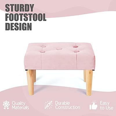 Velvet Storage Ottoman Bench Foot Rest Footstool End of Bed Storage Seat  Pink