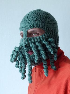 Halloeen Hat, Knit Ski Mask, Balaclava, Full Mask, Crazy Hat, Fun Davy Jones On Ski, Octopus Beard Winter Men Hat - Yahoo Shopping