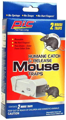 PIC Metal Padel Wood Mouse Traps, 4 Count, 6 Pack - 24 Traps Total