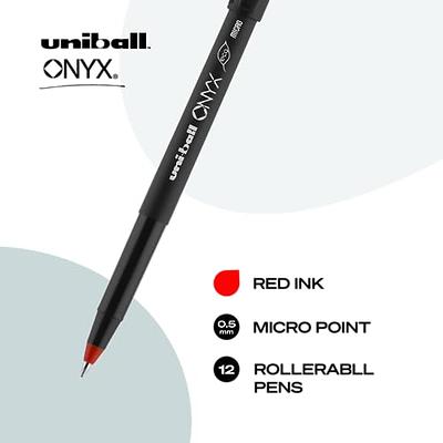 Uniball Onyx Rollerball Stick Pen 12 Pack, 0.5mm Micro Red Pens, Gel Ink  Pens  Office Supplies, Pens, Ballpoint Pen, Colored Pens, Gel Pens, Fine  Point, Smooth Writing Pens - Yahoo Shopping