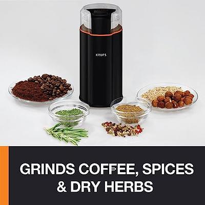 Krups Silent Vortex Coffee and Spice Grinder with Removable Bowl 12 Cup  Easy to Use, 5 Times Quieter 175 Watts Coffee, Spices, Dry Herbs, Nuts,  Dishwasher Safe Bowl Black - Yahoo Shopping