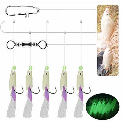 NA 8 Packs/40 Hooks Size 1#/2#/3#/4# Luminous Sabiki Rigs Fishing
