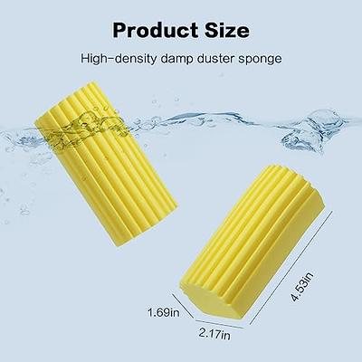 6-Pack Damp Clean Duster Sponge, Reusable Damp Duster Sponge for Cleaning Dishes, Blinds, Glass, Baseboards, Vents, Window Track Grooves & Faucets