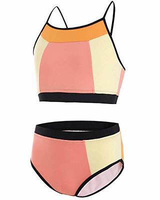 Summer Mae Women Plus Size Bikini High Waist Tummy Control Swimsuit V Neck  Two Piece Bathing Suits