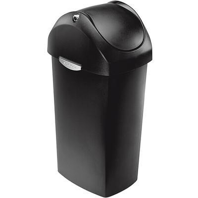 Lavex 23 Gallon Gray Slim Rectangular Trash Can with Dome Swing Lid