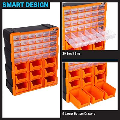 Kigley 6 Pcs Double Sided Tool Box Hardware Storage Organizer Small Parts  Case Portable Plastic Tackle Container with 34 Removable Dividers for Organizing  Screws Nuts Nails Bolts (Blue) 