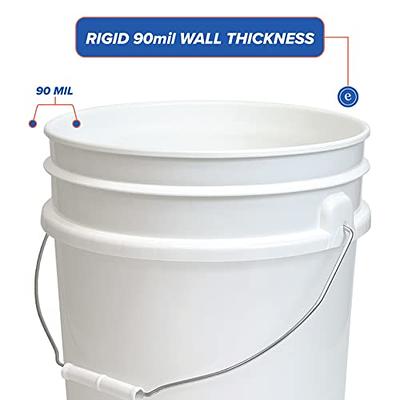 3.5-Gallon White Plastic Bucket with Lid - Durable 90 Mil All Purpose Pail  - Food Grade - Contains No BPA Plastic - Recyclable - Made in USA - 3 Count  - Yahoo Shopping