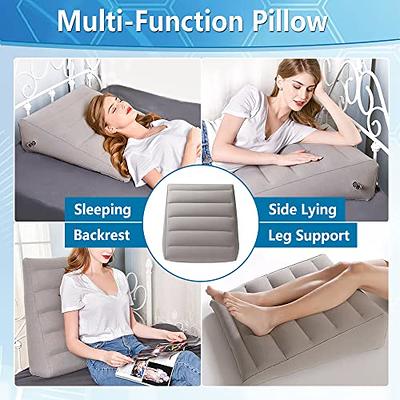 Inflatable Wedge Pillow for Travel Easy to Inflate Under The Knee Pillow  Comfortable Travel Wedge Pillow for Sleeping Office Car