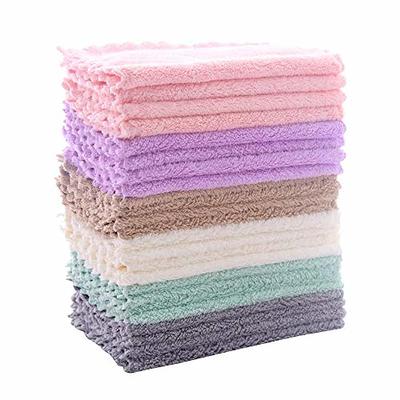 6pcs Soft Absorbent Dish Towels Washclothes Quick Drying Dish Rags Reusable  coral fleece hand towel Home Kitchen Cleaning Cloths