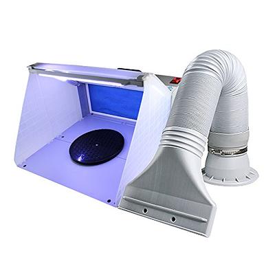 T TOGUSH Airbrush Spray Booth with LED Light Turn Table Foldable
