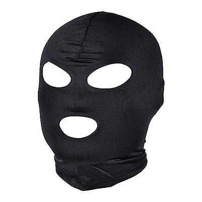 Mesh See Through Masquerade Mask Adjustable Breathable Leather Head Full  Face Mask for Costume Halloween Party Hood Mask