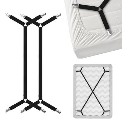 Adjustable Bed Sheet Mattress Holder Grippers Corner Straps Suspenders  Elastic