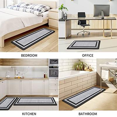 omezin Blue and Gold Kitchen Rugs Set 2 PCS Anti Fatigue Non Skid Mats  Waterproof Cushioned Kitchen Sink Mats Padded Kitchen Mats for Standing  Floor, Laundry, Bathroom, Office 