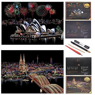 Rainbow Scratch Painting Paper by BOTEEN,City Series Night Scene,Scratch  Painting Creative Gift,Scratchboard for Adult and Kids,with 4  Tools,Size:16''x11'' (Sydney Opera House) - Yahoo Shopping