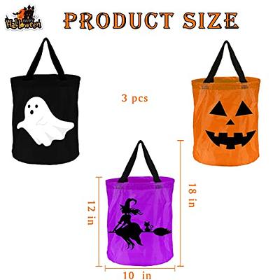 Shappy 2 Pieces LED Light Halloween Candy Bags Light up Halloween Party  Bags Multipurpose Reusable Halloween Bucket Trick or Treat Bags for Kids