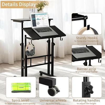  Mobile Standing Desk, Adjustable Laptop Desk Small