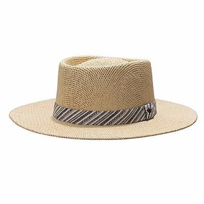 WESTEND Unisex Short Brim Fedora - Hats for Men & Women + Panama Hats &  Straw Hats Large-X-Large White