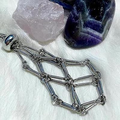 Crystal Stone Holder Necklace, Adjustable Crystal Cage Necklace