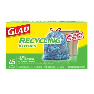 Glad ForceFlex MaxStrength 13 Gal. Lemon Fresh Bleach Scent Grey Kitchen  Drawstring Trash Bags with Clorox (45-Count) 0125877930 - The Home Depot