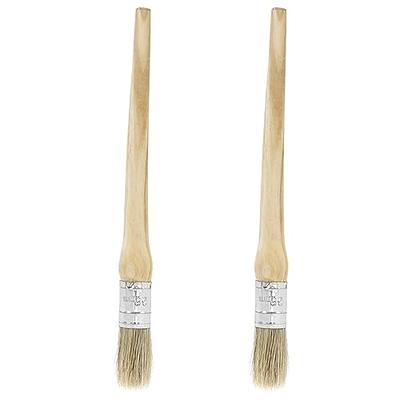 Large Round Wax Brush with Natural Boar Hair Bristles and Varnished Handle.