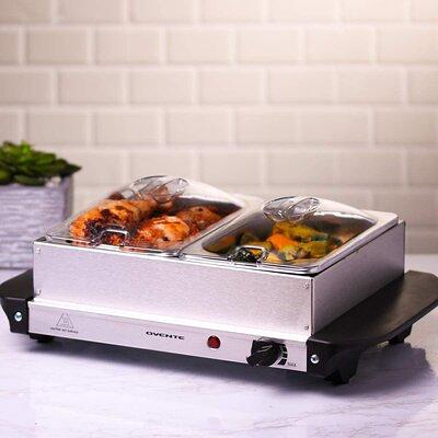 OVENTE Electric Buffet Server & Food Warmer, Temperature Control Perfect  for Parties, Silver FW173S 