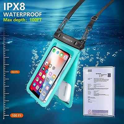 [Up to 10] Double Space Waterproof Phone Pouch, 2 Pack Large Capacity Cell  Phone Pouch for iPhone 14 13 12 11 Pro Max XS Plus Samsung Galaxy, IPX8