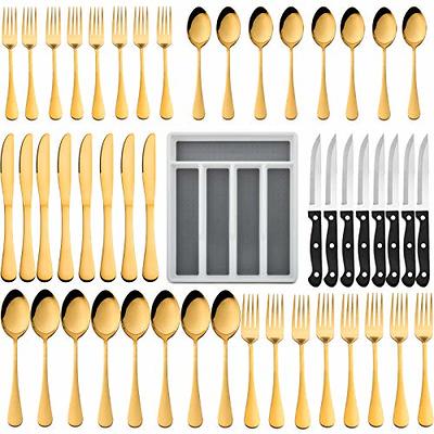 SANLUNS matte black silverware set, sanluns satin finish 40-piece