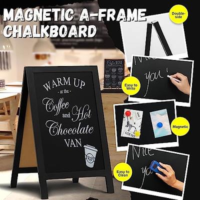  Ilyapa Wooden A-Frame Sign with Eraser & Chalk - 40 x 20  Inches Magnetic Sidewalk Chalkboard Easel – Sturdy Freestanding Sandwich  Board Menu Display for Restaurant, Business or Wedding : Office Products