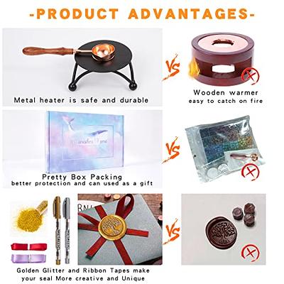 Red Wax For Letters Stamp Seals Sealing Wax Kit With Wax Seal Beads Wax  Seal Warmer Wax Spoon And C