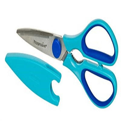 Rachael Ray Professional Multi Shear Kitchen Scissors with Herb Stripper and Sheath, Agave Blue