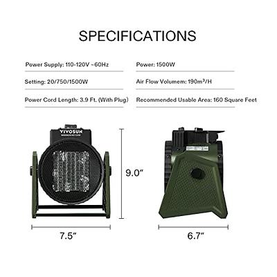 VIVOSUN 1500W Portable Greenhouse Heater with Adjustable Digital Thermostat,  1500W/750W Electric Heater with 3 Modes for Fast Heating, Overheat  Protection and Dust Proof for Grow Tent, Patio, Outdoor - Yahoo Shopping