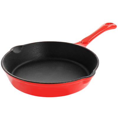 LAVA CAST IRON Lava Enameled Cast Iron Skillet 10 inch-Wok with Beechwood  Service Platter