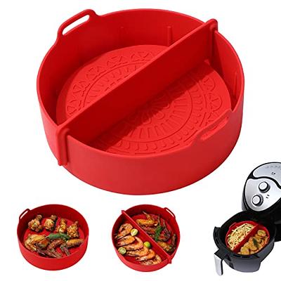 2pcs Air Fryer Silicone Pot Reusable Air Fryer Silicone Basket Heat  Resistant Round Silicone Baking Pan Air Fryer Accessories