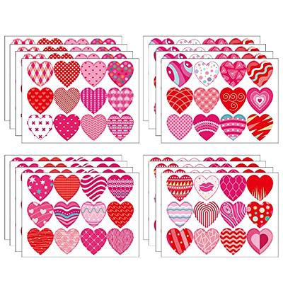 500Pcs Red Pink Heart Stickers for Valentines Day Wedding Gift