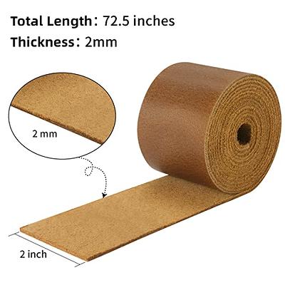 2 Inches Wide Flat Leather Straps for Crafts, Full Grain Leather