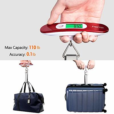 Handheld Portable Digital Luggage Scale With Grip - Travel Portable  Electronic Weighing Suitcase And Bag - 110lb/50kg - Black