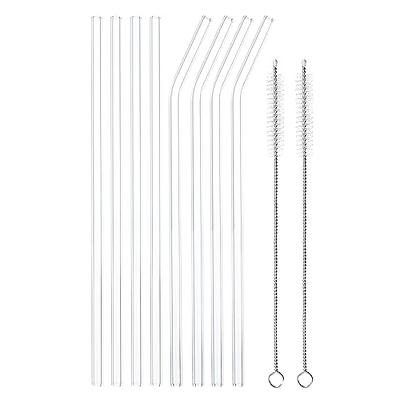 CocoStraw B00k4pp0vk 8 Large Wide Smoothie Straws/straight Frozen Drink Straw, Stainless Steel