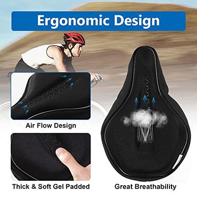 Zacro Bike Seat Cushion - Gel Padded Bike Seat Cover for Men Women Comfort,  Extra Soft Exercise Bicycle Seat Compatible with Peloton, Outdoor & Indoor