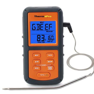 ThermoPro TP06S Digital Orange Grill Meat Thermometer for Smoker Grilling  Food BBQ with Stainless Steel Probe and Backlight - Yahoo Shopping