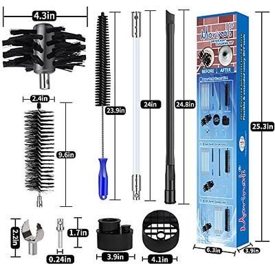 Morinoli 50 Feet Dryer Vent Cleaning Kit Chrome Button Locking System Dryer Vent Cleaning System Dryer Vent Cleaner Kit Vacuum A