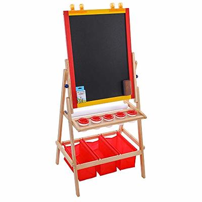 Fundamentals Kids Art Easel 3 in 1 Multipurpose Wooden Art Easel, Chalk Board 