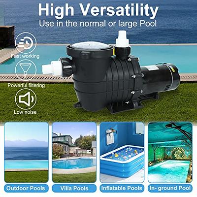 TUOKE Swimming Pool Pump, 2HP 115V, 1500W Single Speed Pumps for