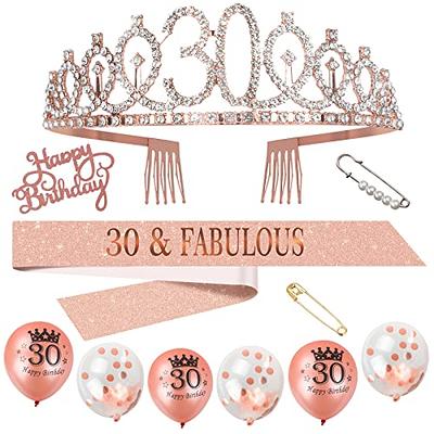 30th Birthday Party Decorations for Her Hot Pink Dirty Thirty Banner  Balloon Dirty 30 Sash Cake Topper for 30 Years Old Birthday Party Supplies,  Hot