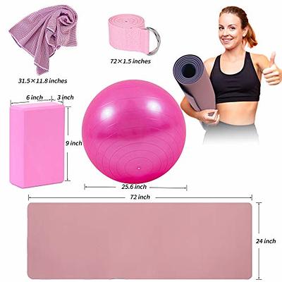 Instructional Yoga Mat with Poses Printed On It & Carrying Strap - 75  Illustrated Yoga Poses & 75 Stretches - Cute Yoga Mat For Women and Men -  Non-Slip, 