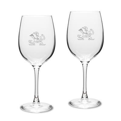 Notre Dame Fighting Irish Seal 2-Piece 16oz. White Wine Glasses Set