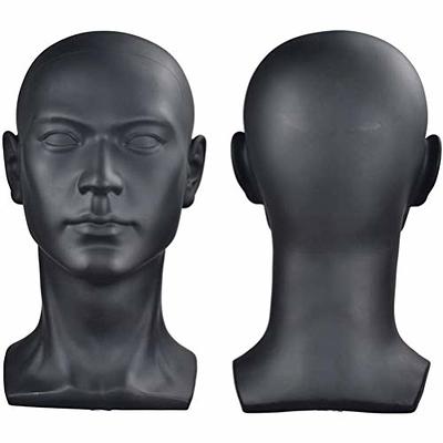 Si Fi PVC Matte Black Mannequin Head Professional Beauty Male Mannequin  Head Mannequin Head for Display Wig Hair Glasses Hat Headphone Display  Stand (Matte Black) - Yahoo Shopping